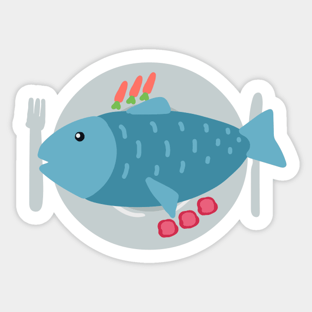 Fish Food Sticker by LillaTheLamb